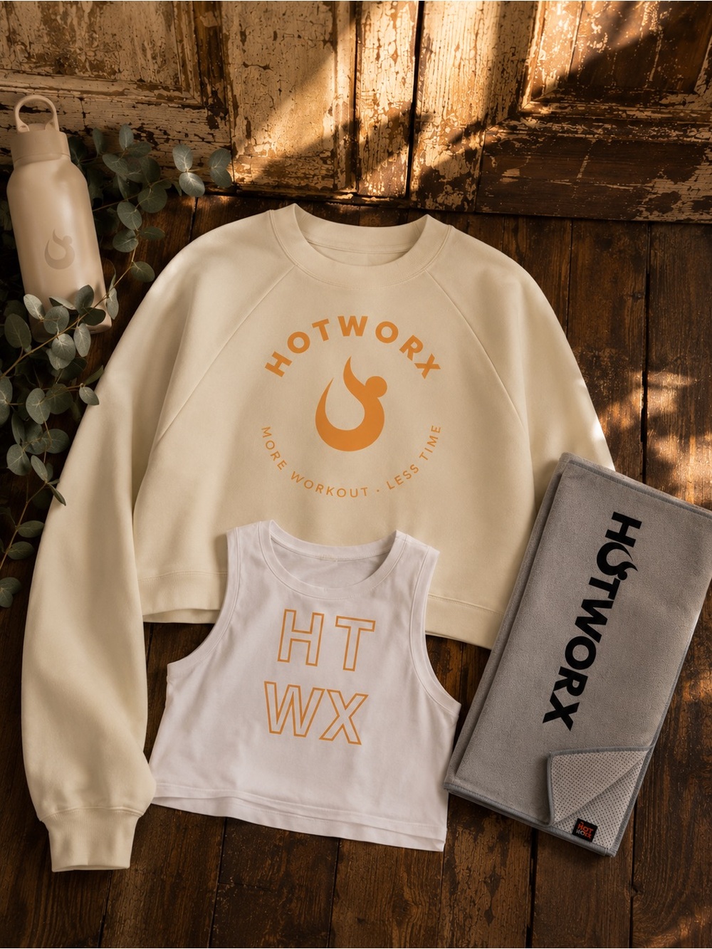 HOTWORX 3-Piece Athleisure Bundle | Cropped Sweatshirt + Tank + Cooling Towel - Picture 2 of 8